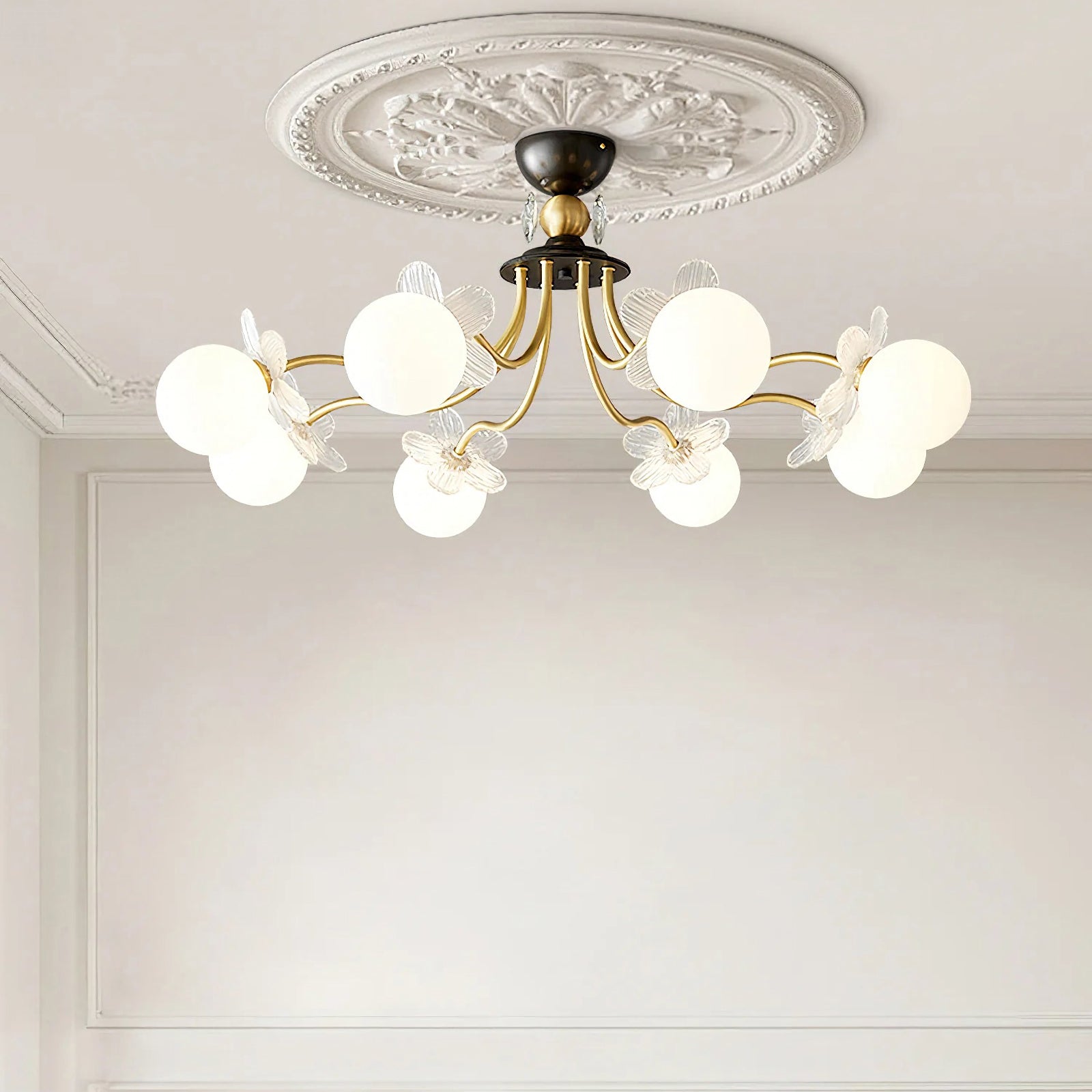 Floral Petal Globe Chandelier