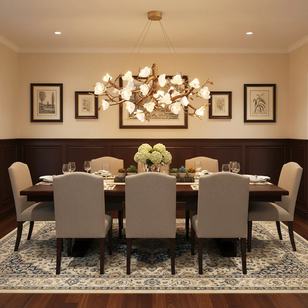 Flower Bloom Branch Brass Chandelier