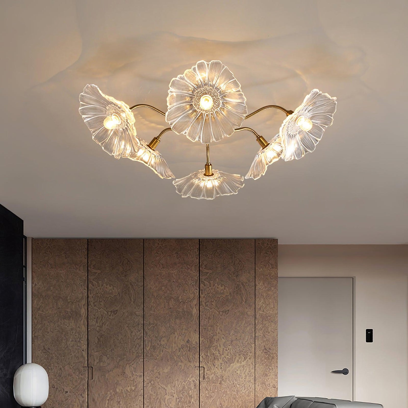 Lotus Leaf Glass Ceiling Lamp