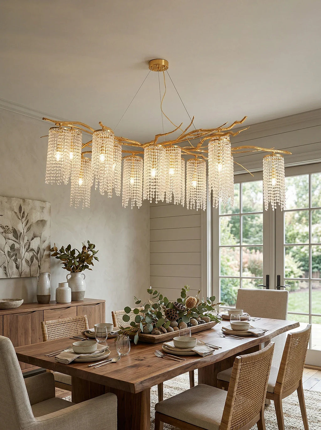 Forest Dawn Brass Chandelier