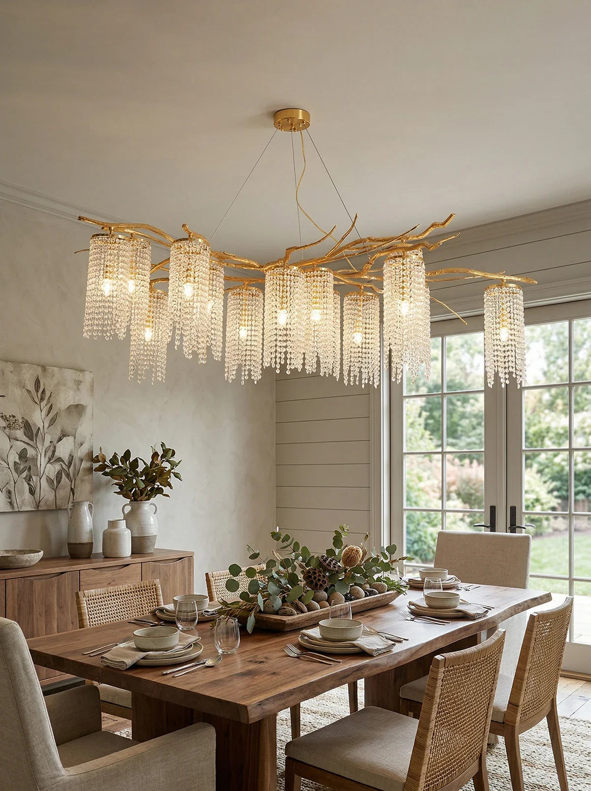 Forest Dawn Brass Chandelier