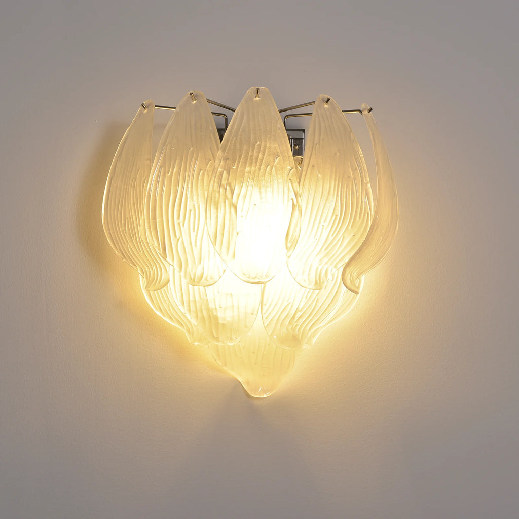 Frosted Petal Glass Wall Light