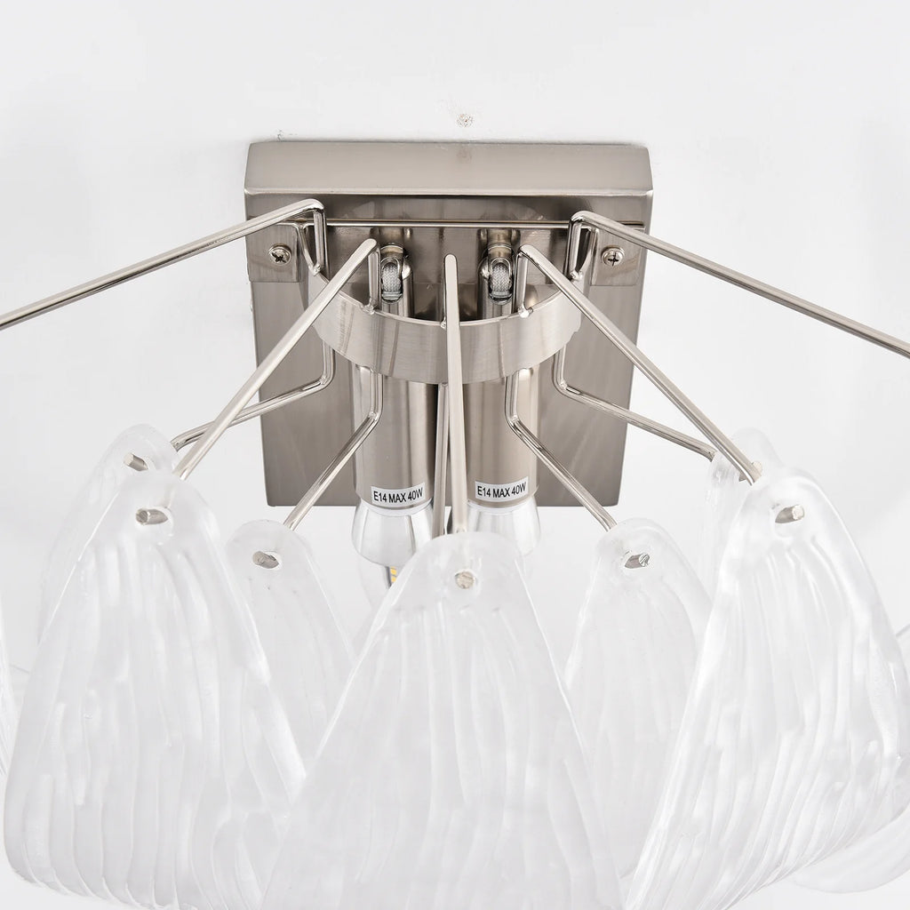 Frosted Petal Glass Wall Light
