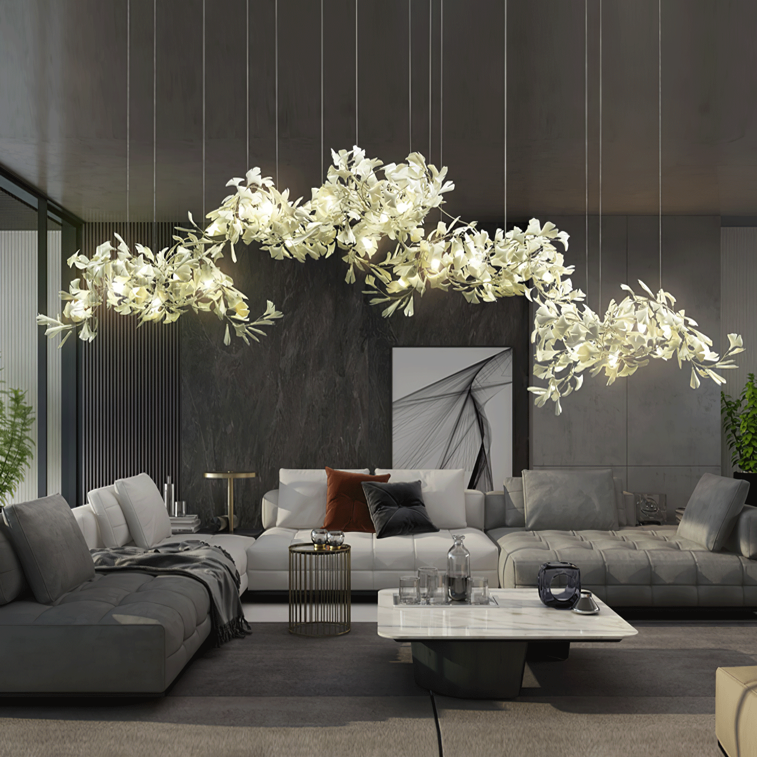 Gingko Ceramic Chandelier C