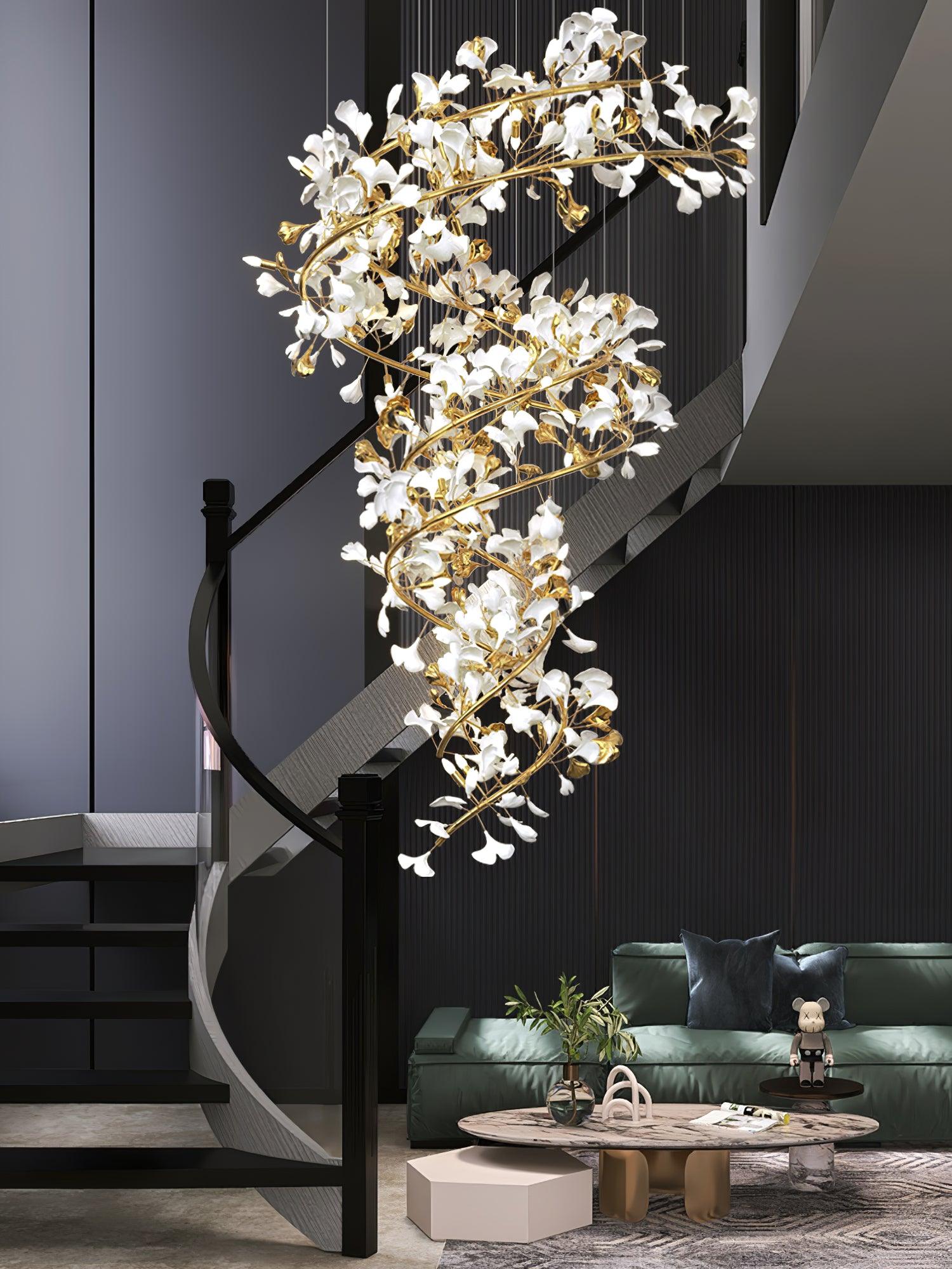 Gingko Ceramic Chandelier Q