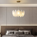 Glass Frosted Feather Chandelier