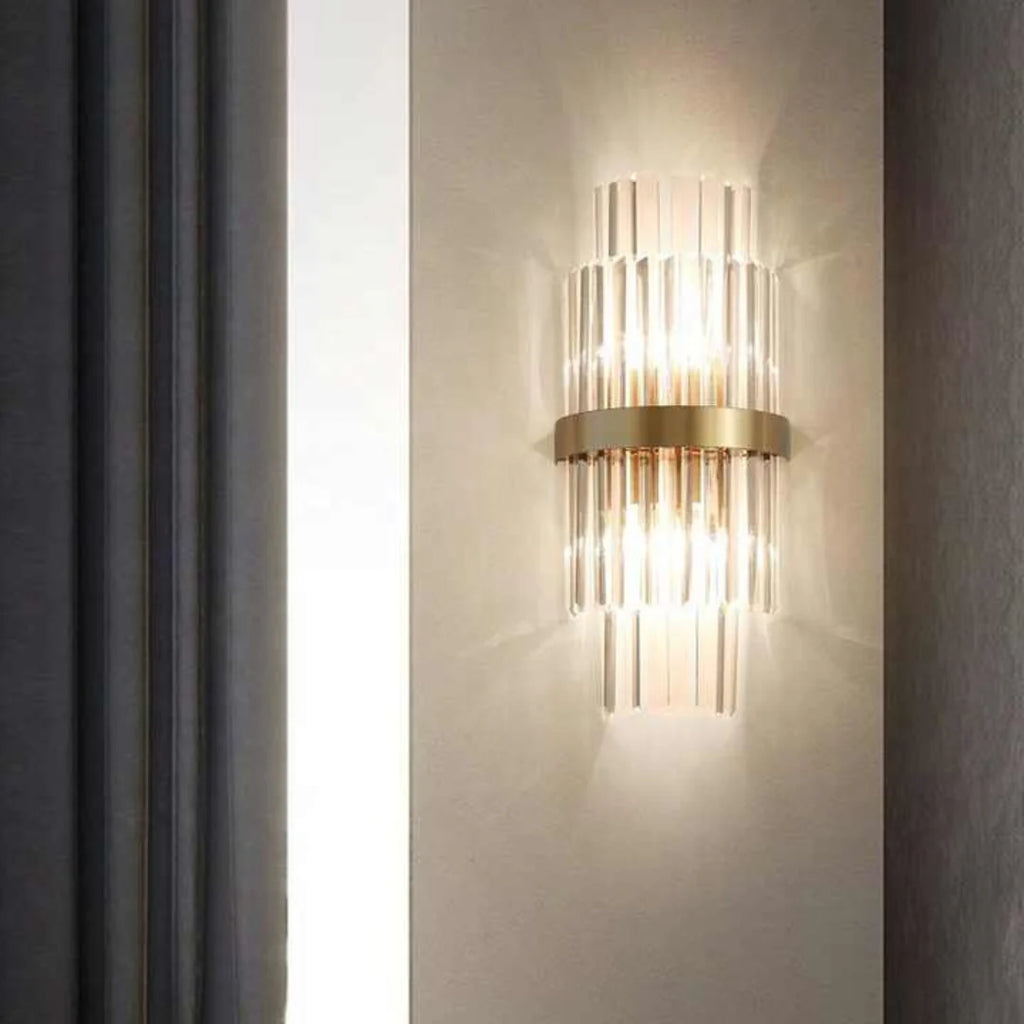 Rectangular Crystal Strip Elegant Wall Lamp
