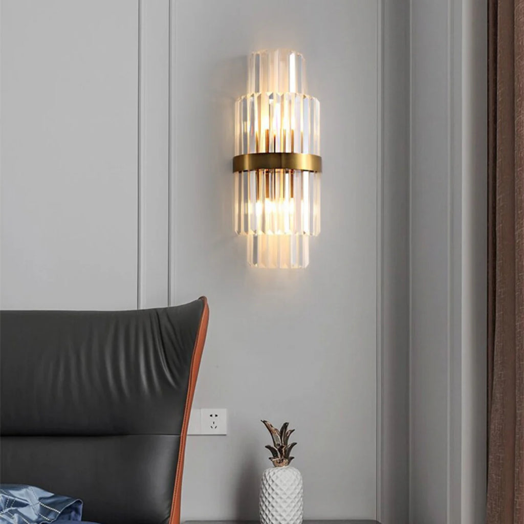 Rectangular Crystal Strip Elegant Wall Lamp