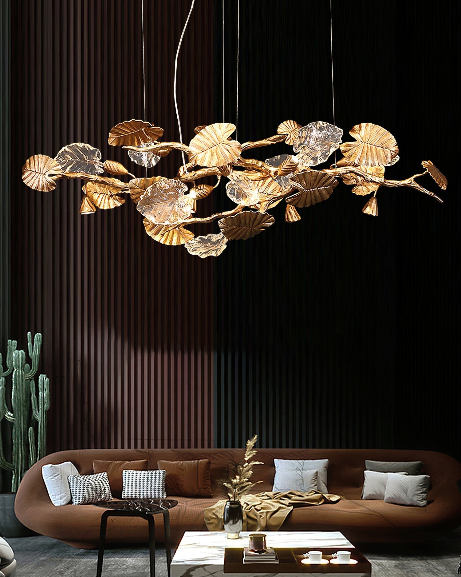 Gold Leaf Chandelier