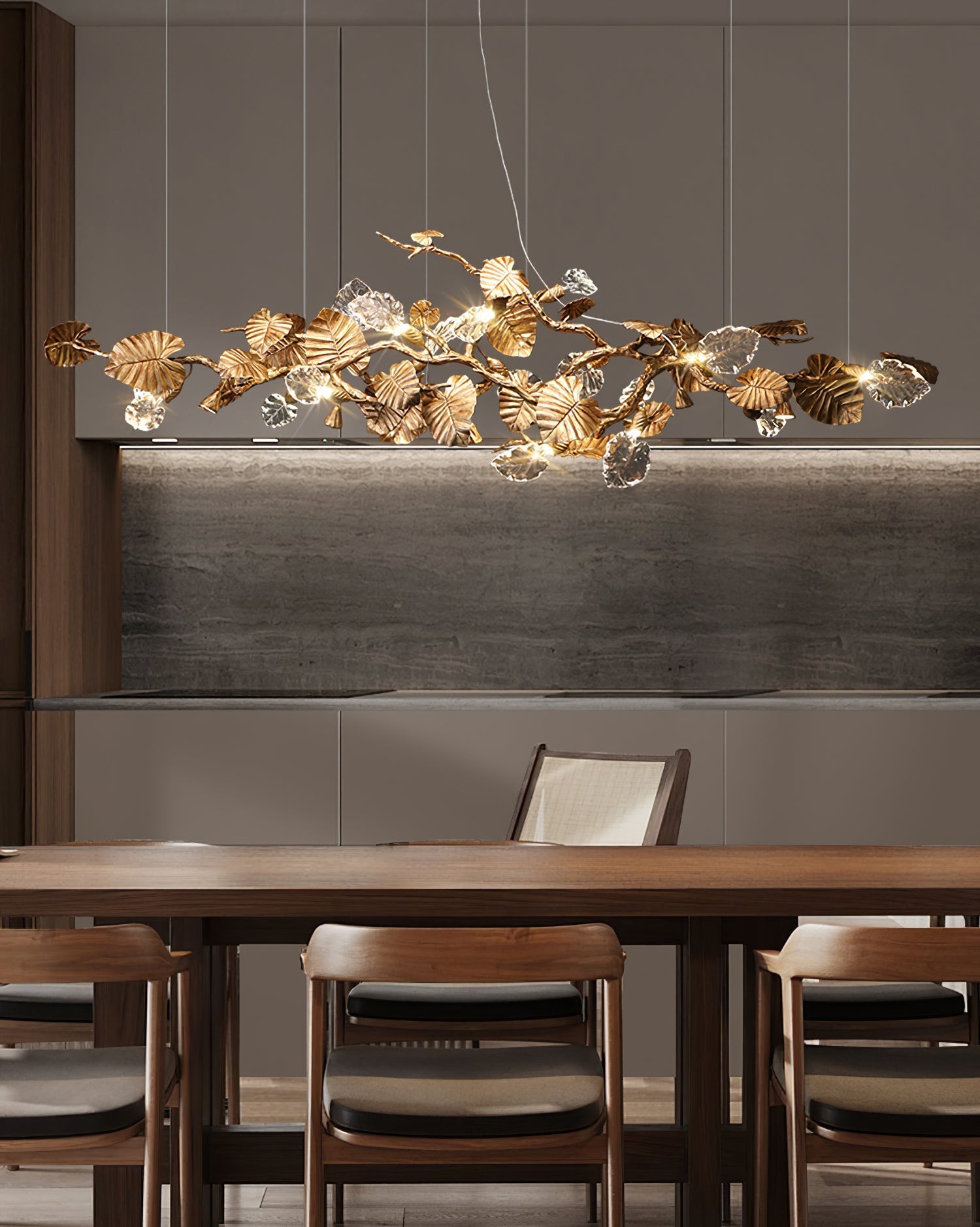Gold Leaf Chandelier