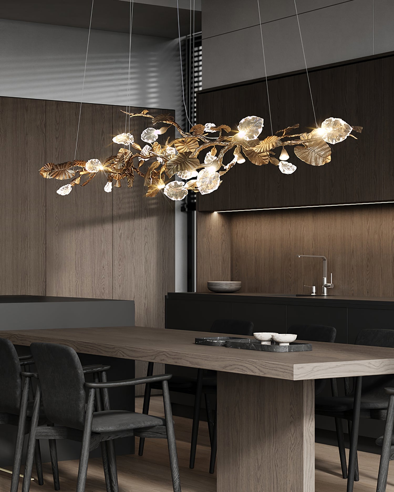 Gold Leaf Chandelier