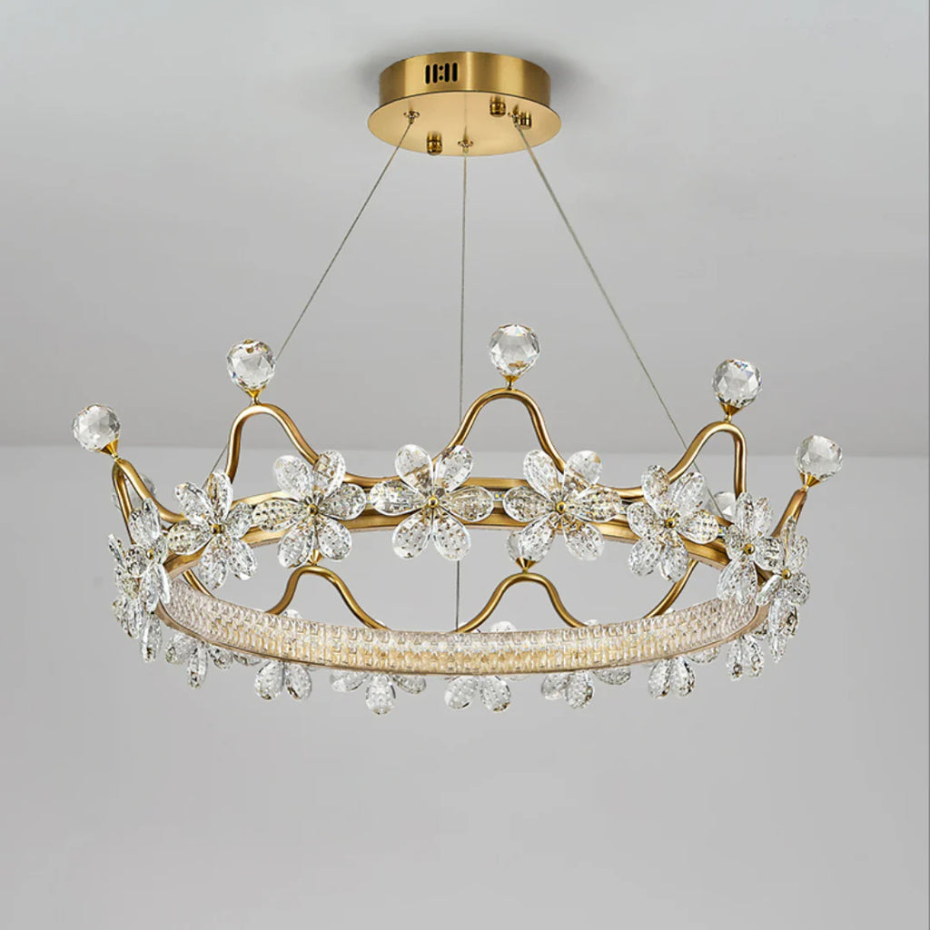 Golden Crown Garland Crystal Chandelier