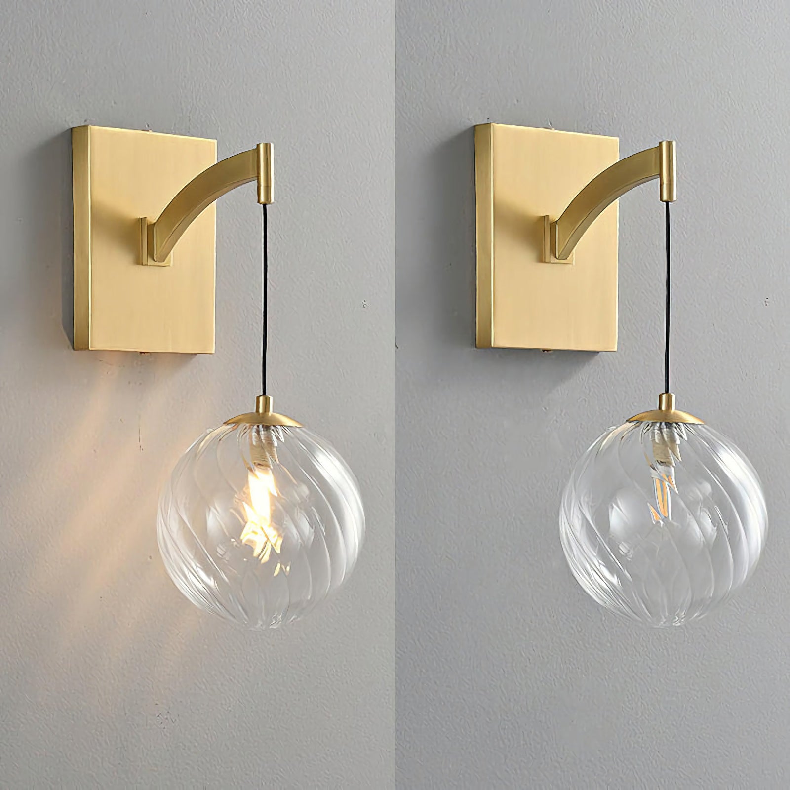 Golden Globe Glass Wall Lamp