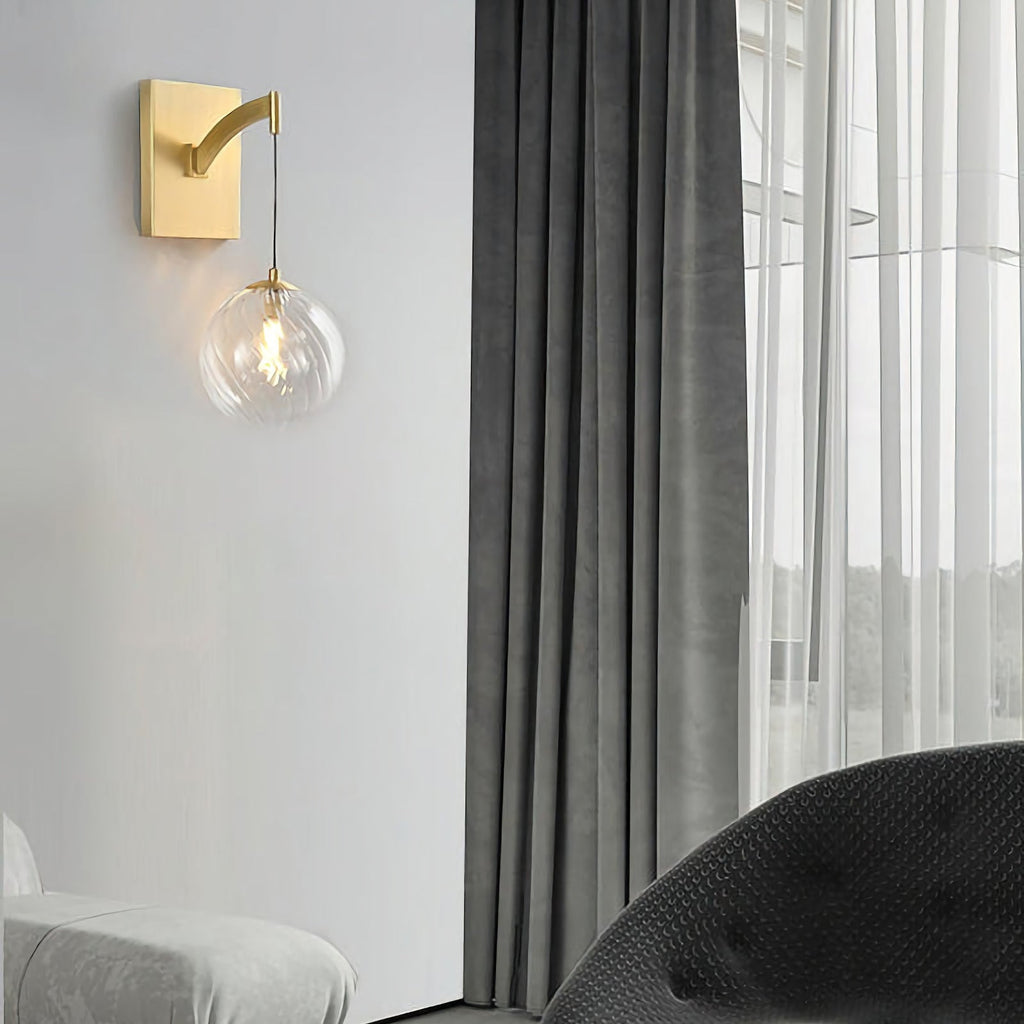 Golden Globe Glass Wall Lamp
