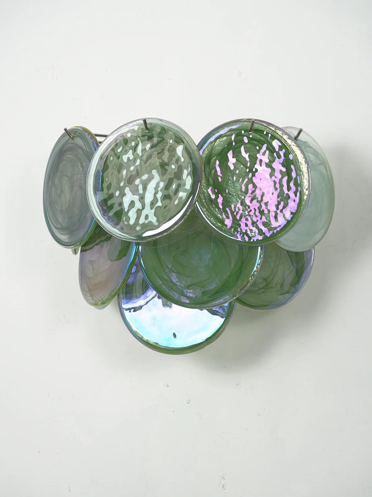 Green Murano Disc Wall Sconce