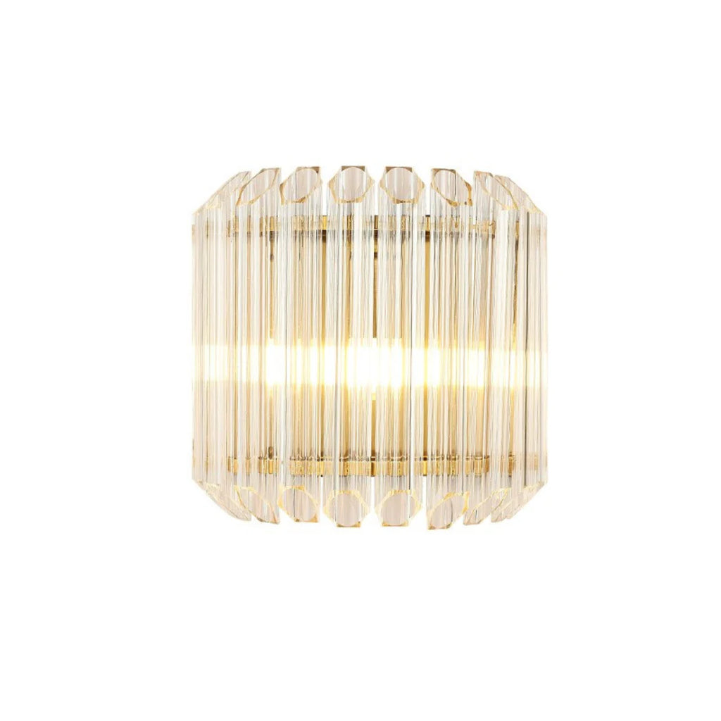 Modern Crystal Rod Brass Wall Sconce