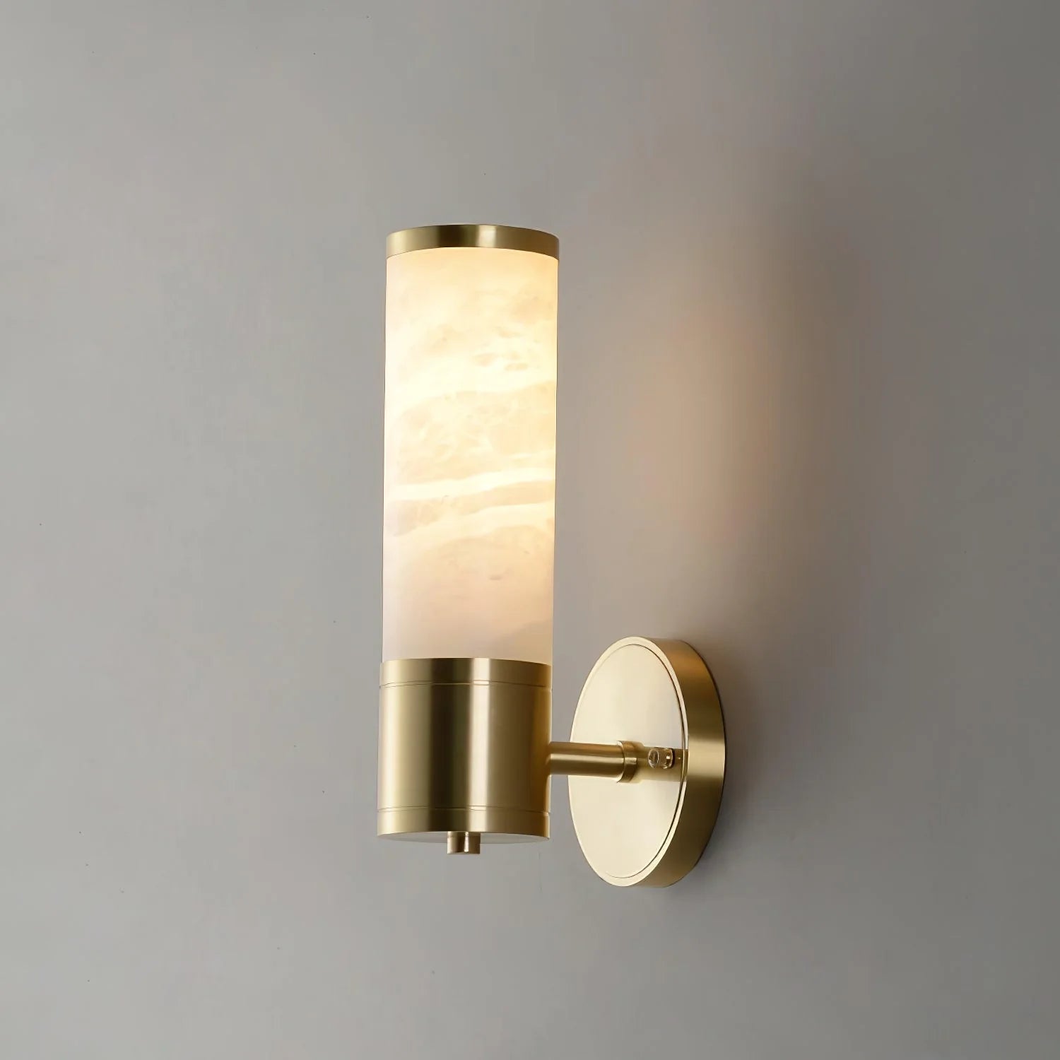 Alabaster Lampatron Cylindrical Wall Lamp