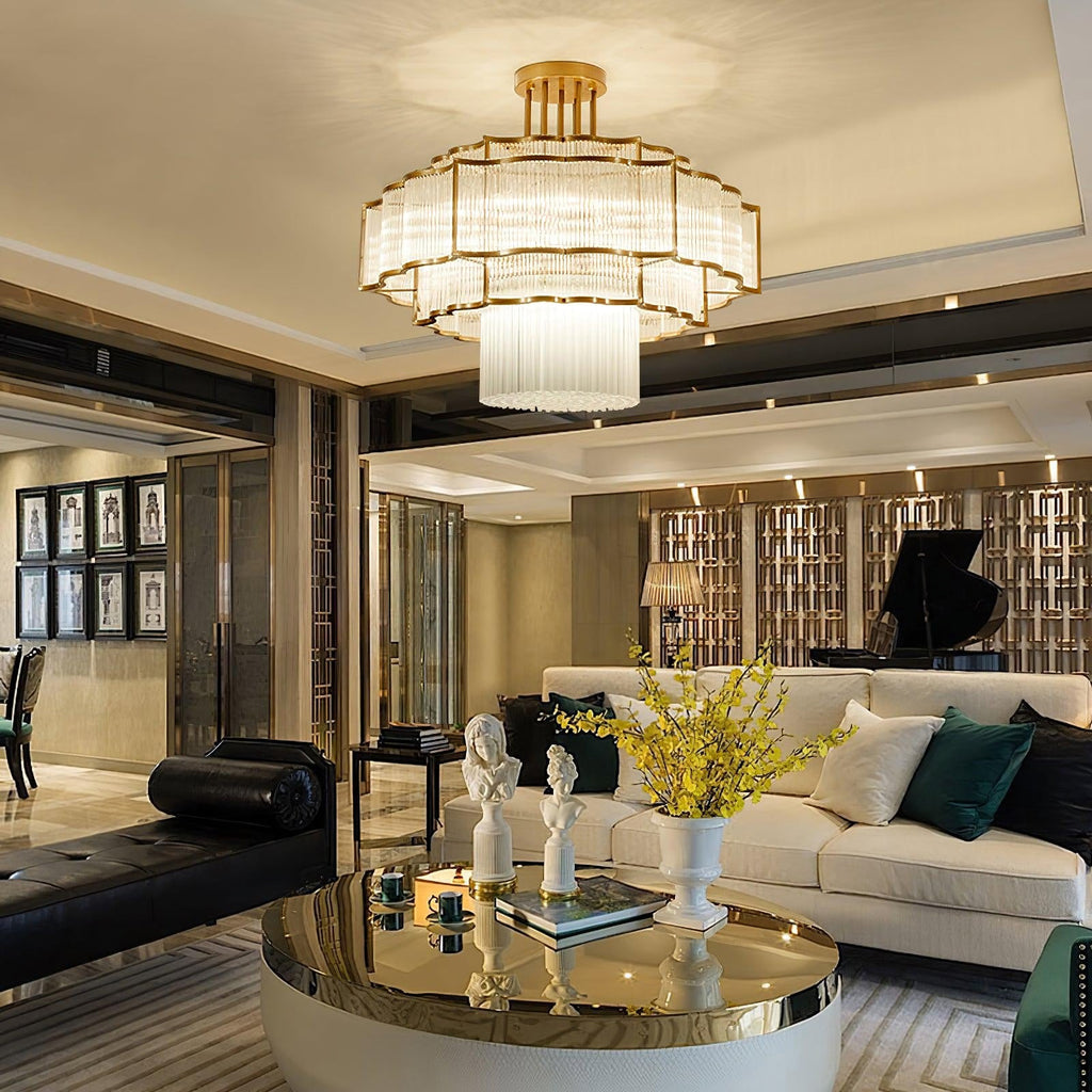 Layered Crystal Ceiling Light