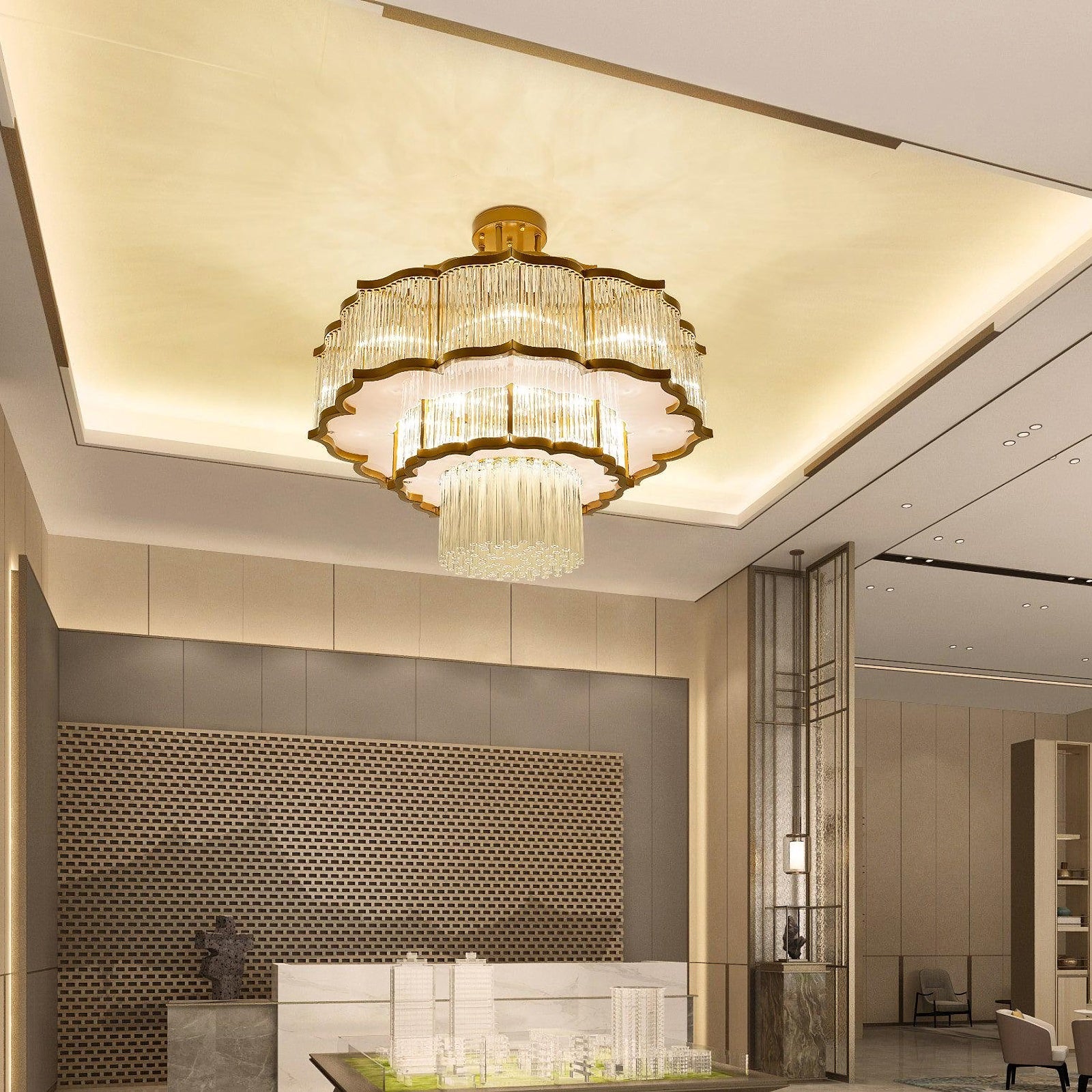 Layered Crystal Ceiling Light