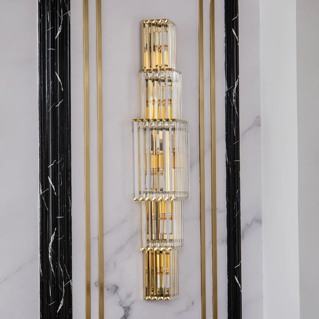 Light Luxury Crystal Layered Wall Lamp