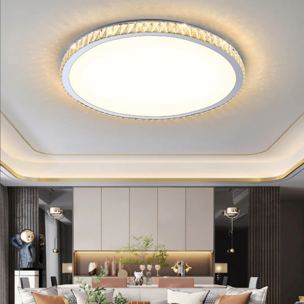 Light Luxury Round Crystal Ceiling Lamp