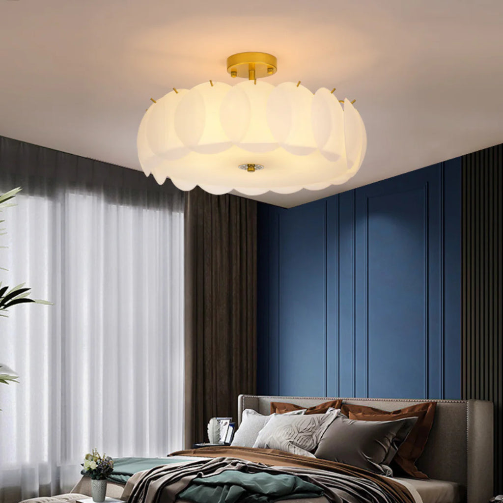 Light Luxury Round Glass Ceiling Lamp