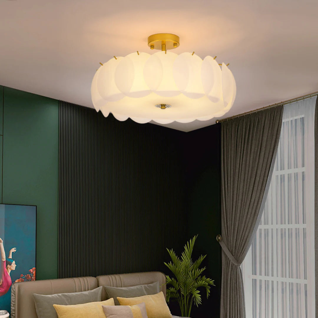 Light Luxury Round Glass Ceiling Lamp