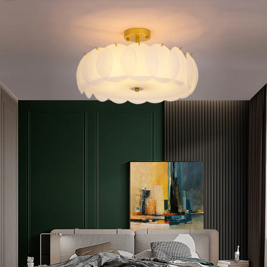 Light Luxury Round Glass Ceiling Lamp