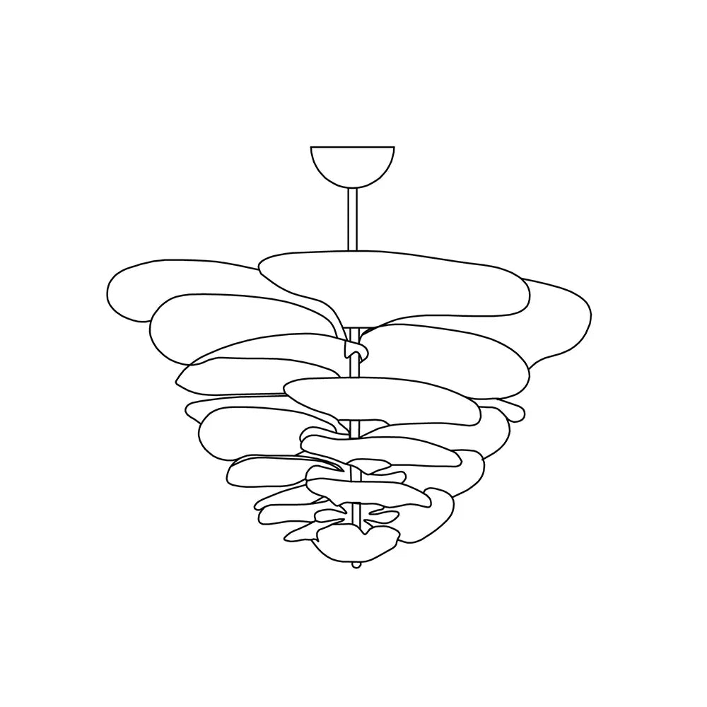 Leaf-Shaped Pink Textured Glass Chandelier