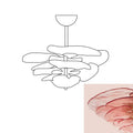 Leaf-Shaped Pink Textured Glass Chandelier
