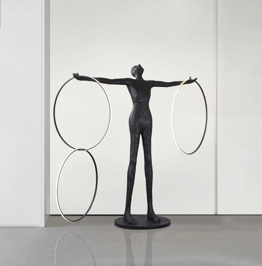 Liva Sculpture Ring Figure Floor Lamp