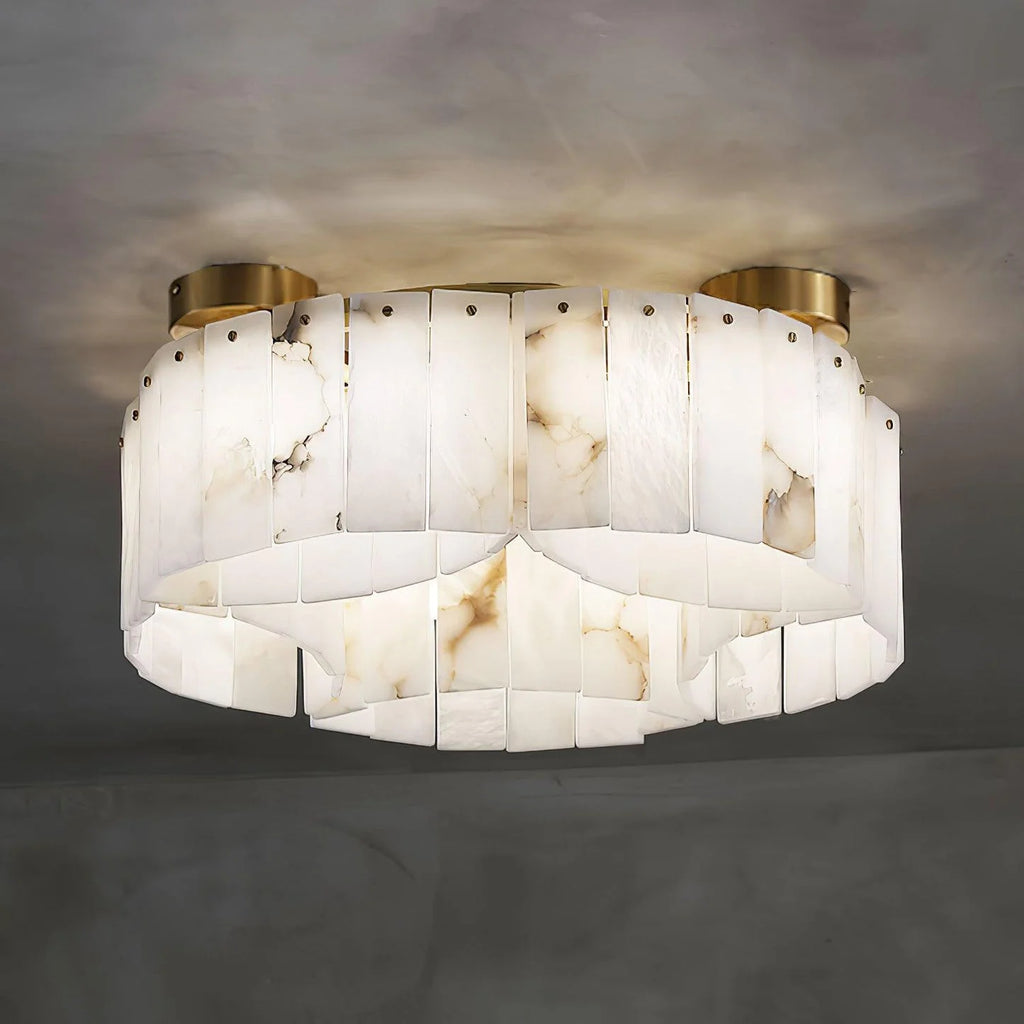 Luxe White Alabaster Ceiling Lamp