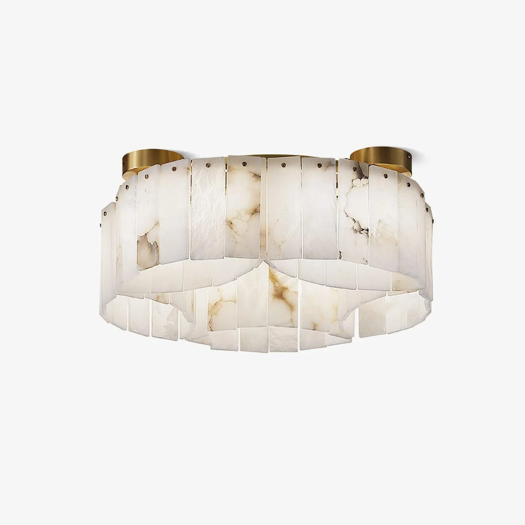 Luxe White Alabaster Ceiling Lamp