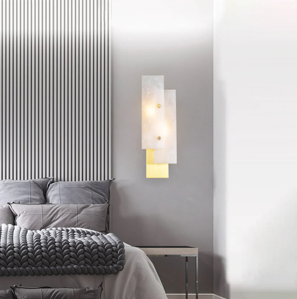Rectangular Alabaster Wall Lamp