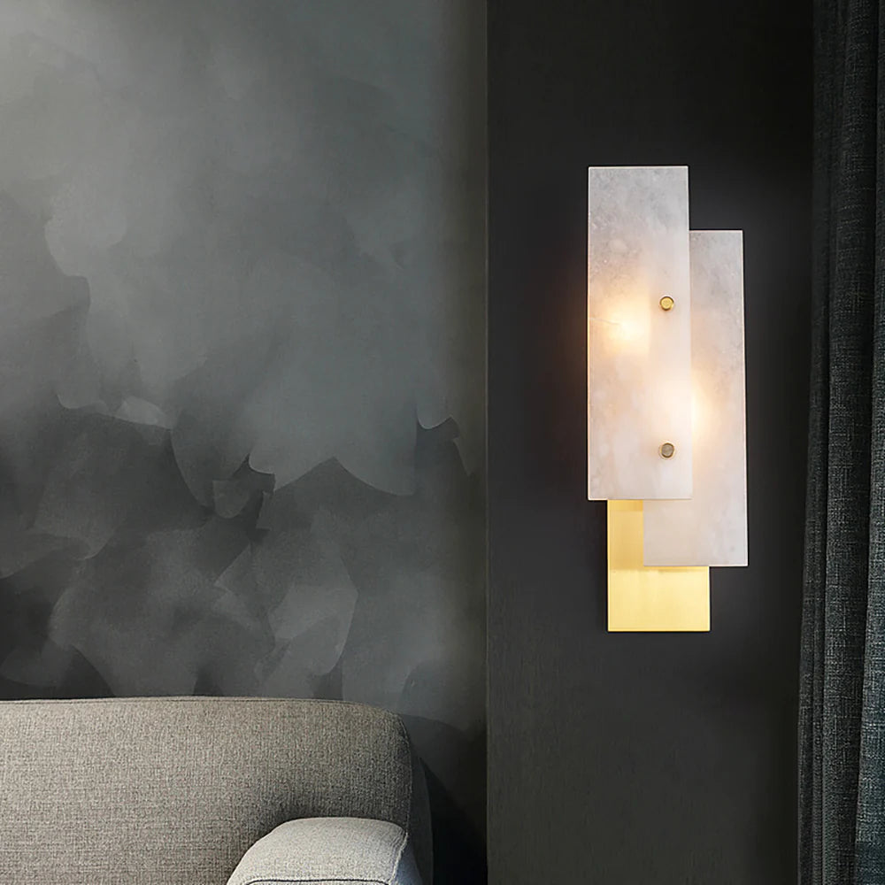 Rectangular Alabaster Wall Lamp