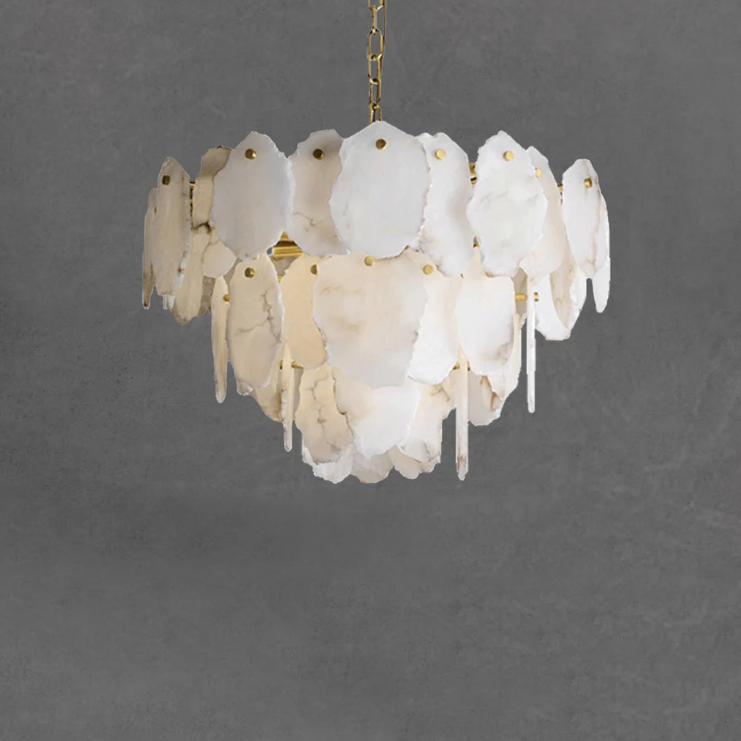 Luxury Alabaster Brass Chandelier