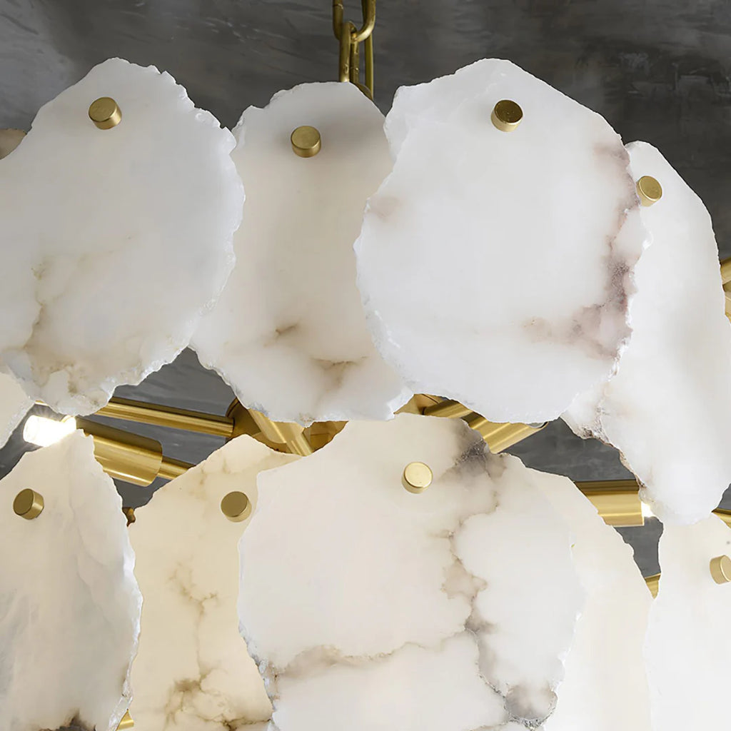 Luxury Alabaster Brass Chandelier