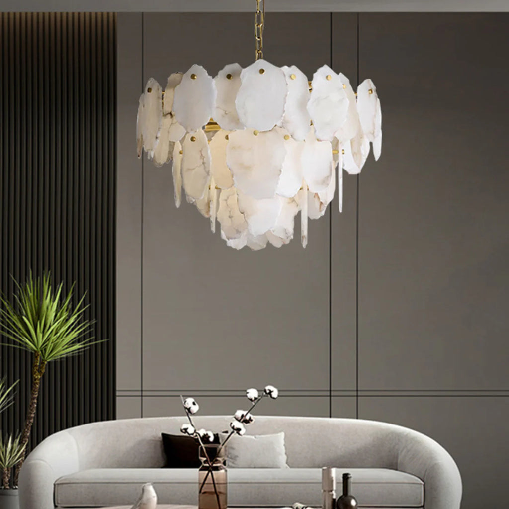 Luxury Alabaster Brass Chandelier