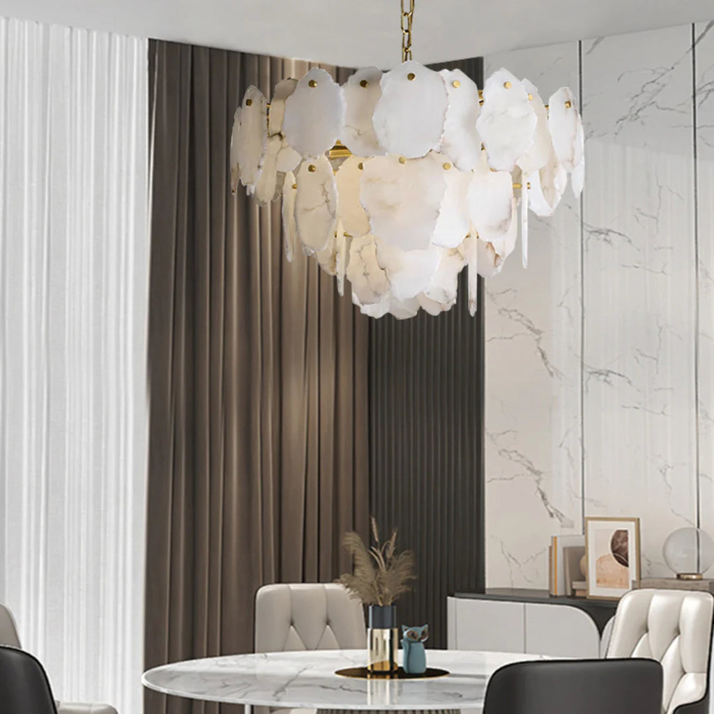 Luxury Alabaster Brass Chandelier