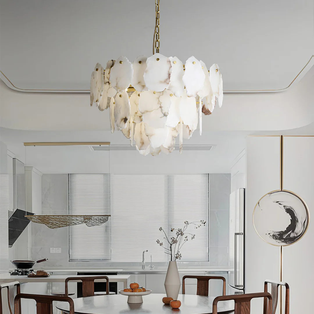 Luxury Alabaster Brass Chandelier