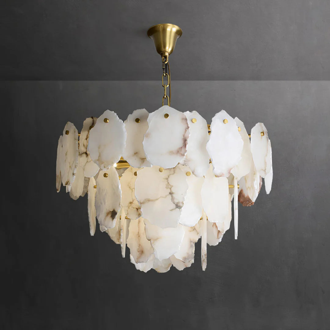 Luxury Alabaster Brass Chandelier