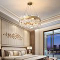 Round Luxury Crystal Column Chandelier
