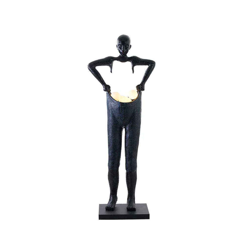 Man Carrying Pants Statue Floor Lamp