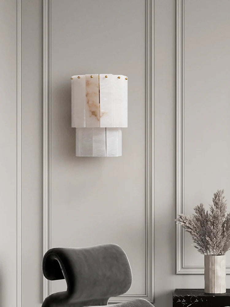 Alabaster 2 Layer Wall Lamp