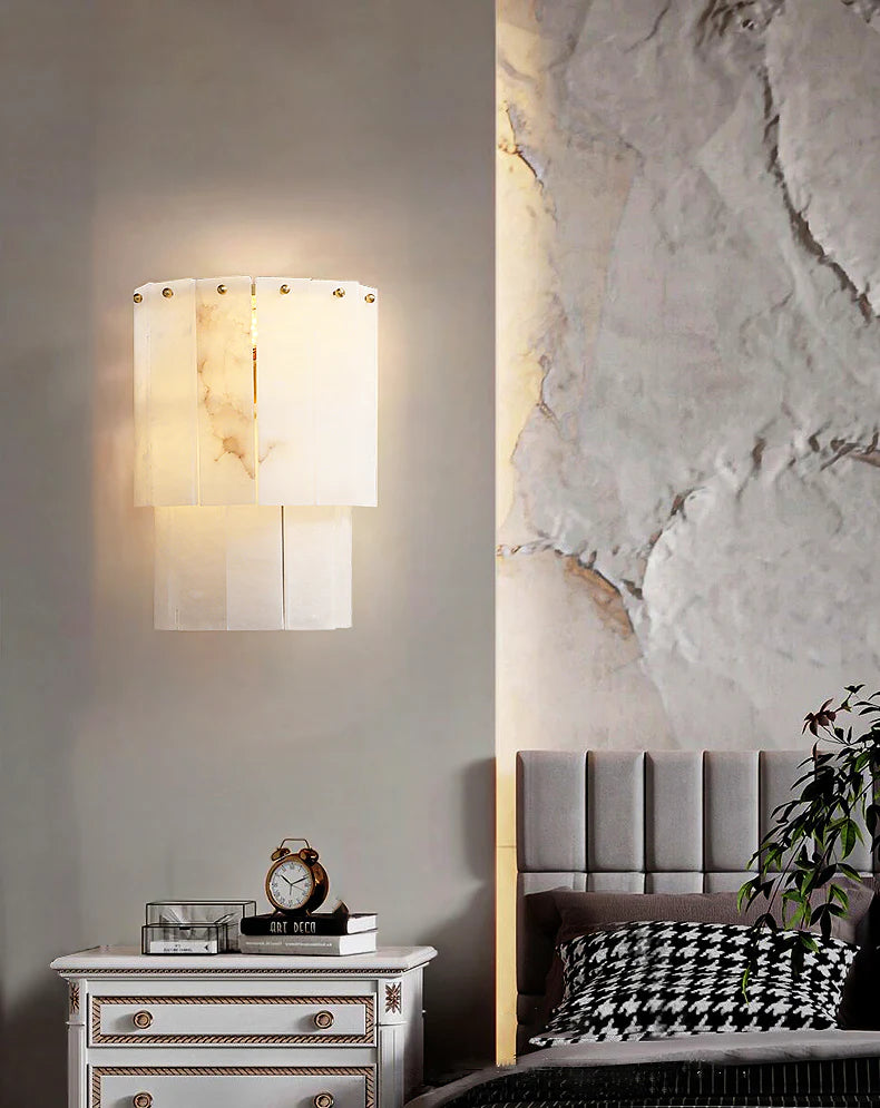 Alabaster 2 Layer Wall Lamp