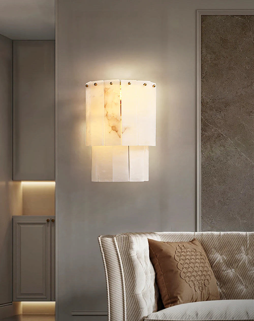 Alabaster 2 Layer Wall Lamp