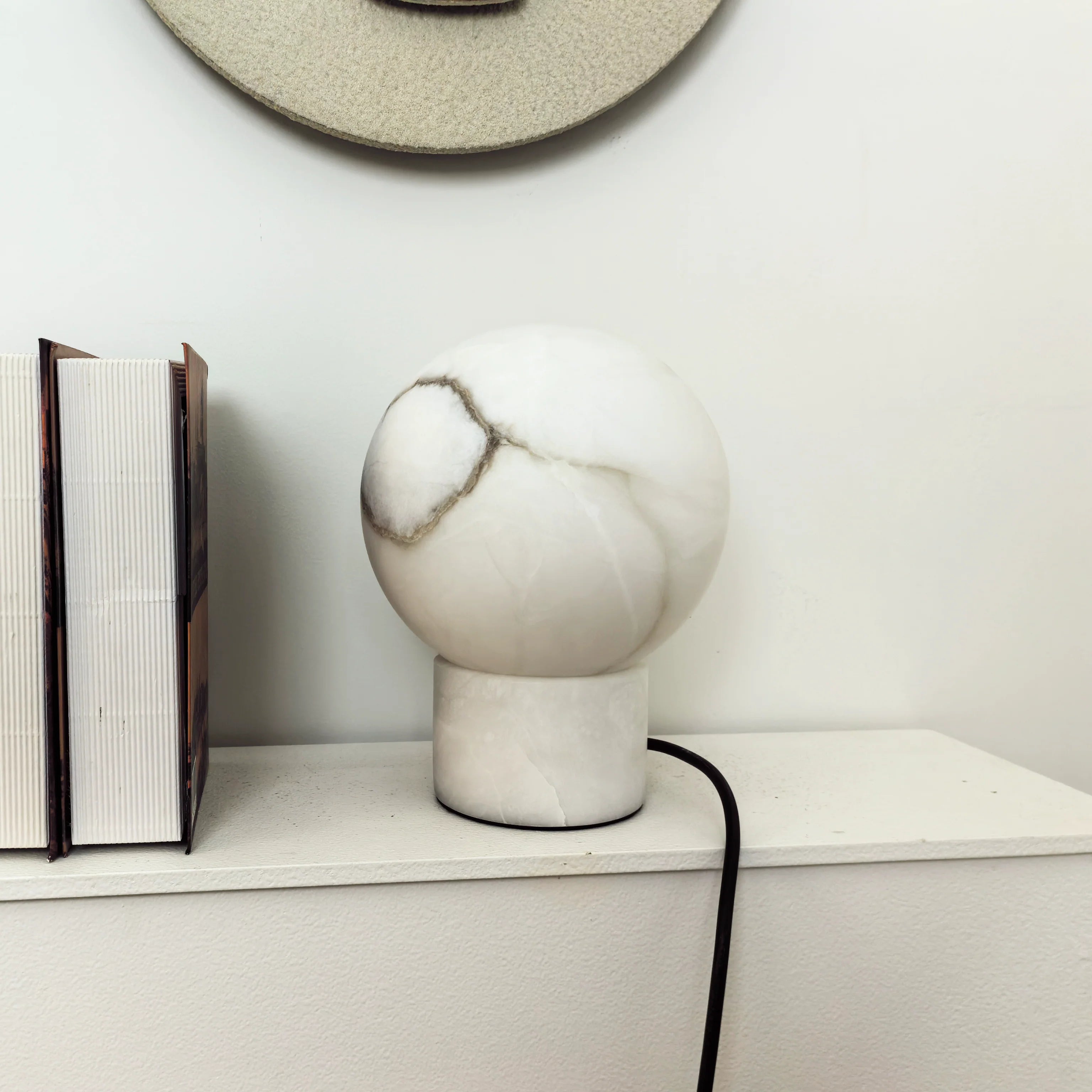 Alabaster Ball Round Table Lamp
