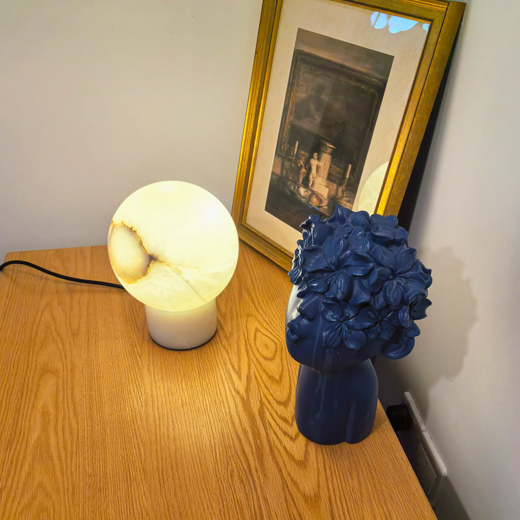 Alabaster Ball Round Table Lamp