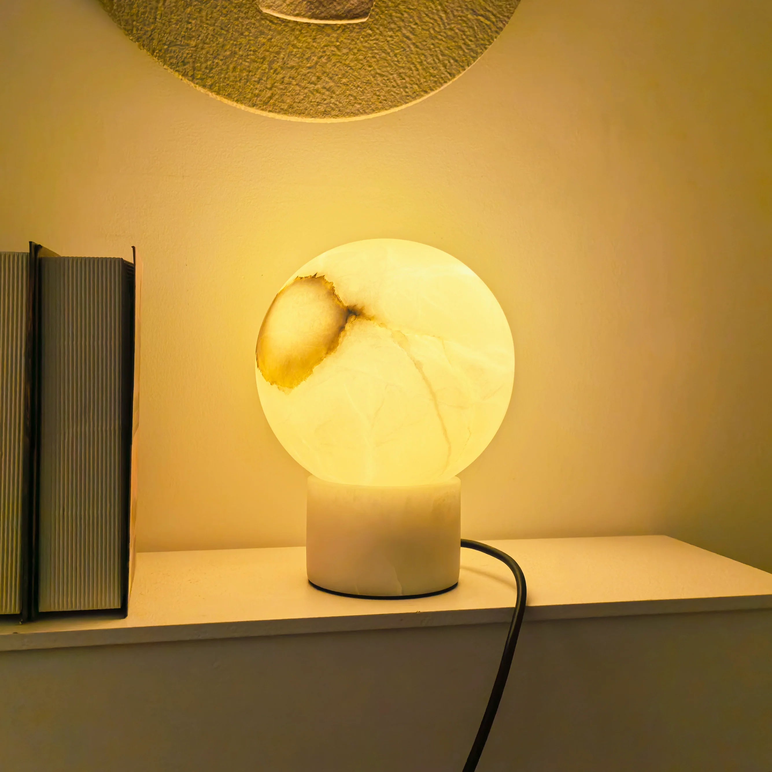 Alabaster Ball Round Table Lamp
