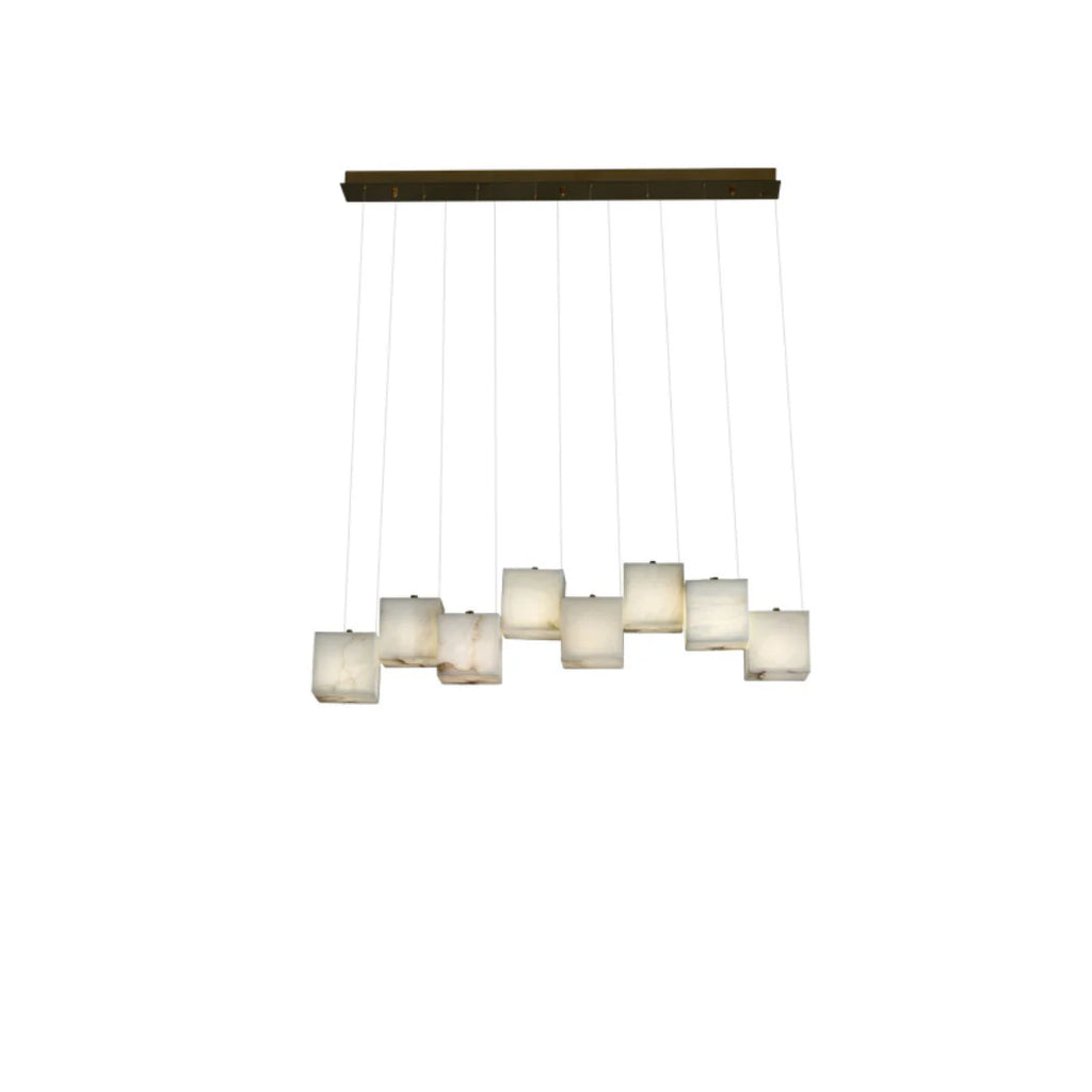 Simple Alabaster Box chandelier